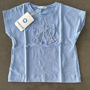 Mayoral Light Blue Kids T-Shirt with Bow Accent